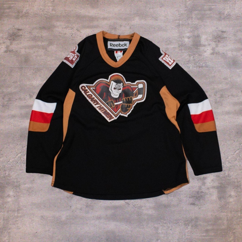 Y2K 00's ReebokYouth L/XL Vintage WHL  CCM Calgary Hitman Black Jersey